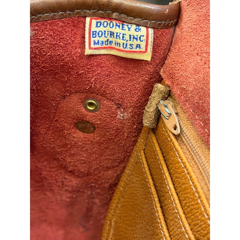 Dooney & Bourke Vintage All Weather Leather Crossbody Saddle Bag Burgundy Purse - Picture 10 of 14